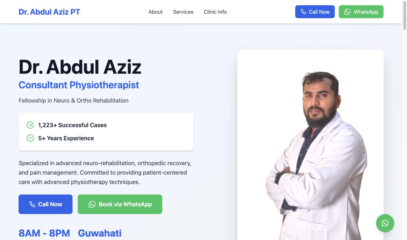 Dr. Abdul Aziz PT — Healthcare / Clinic website by AsterWeb